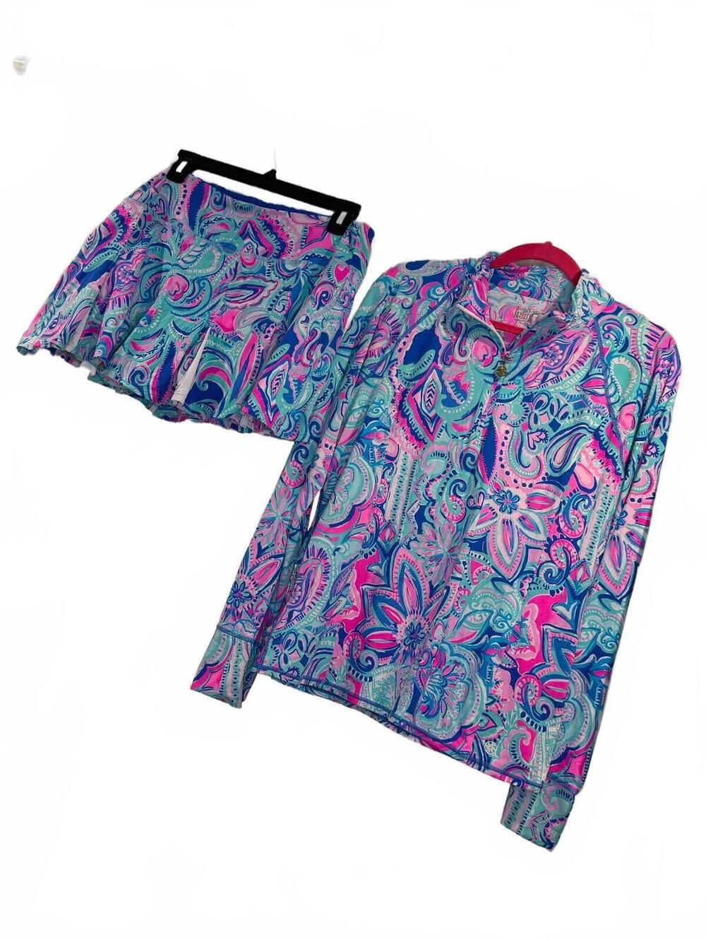 Lilly Pulitzer Luxletic Set Living the Dream Justine Skort L